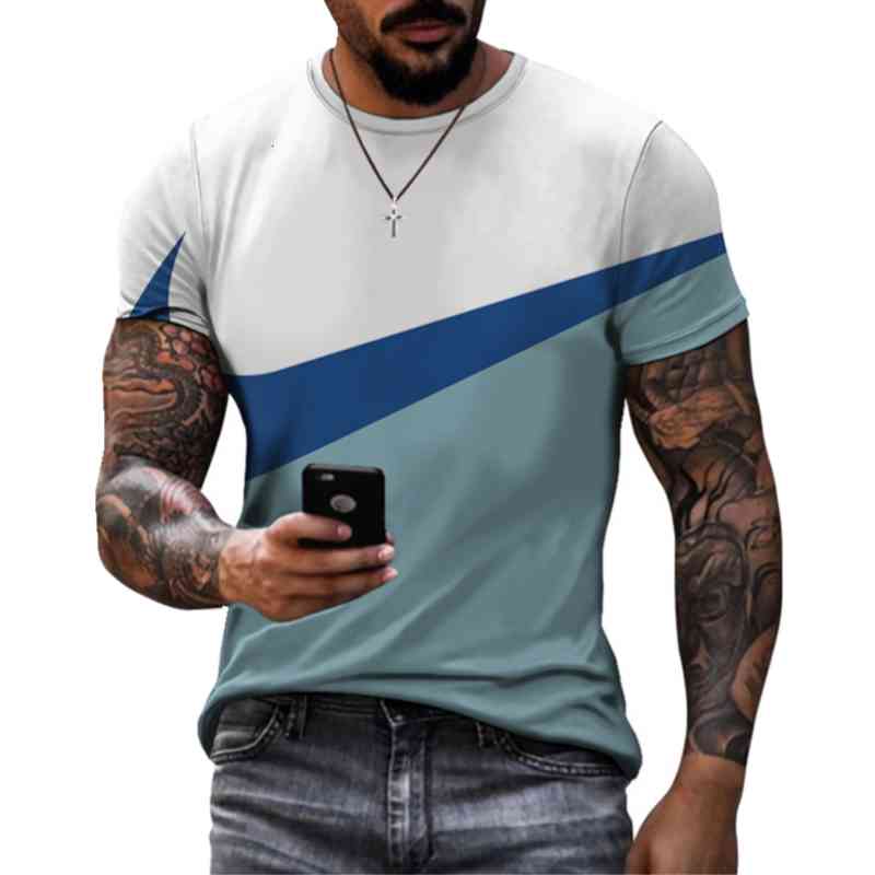 

Summer casual breathable fitness T-shirt tops plus size 6XL 2022 new daily wear fun patchwork 3D graffiti print short sleeve, Rs612