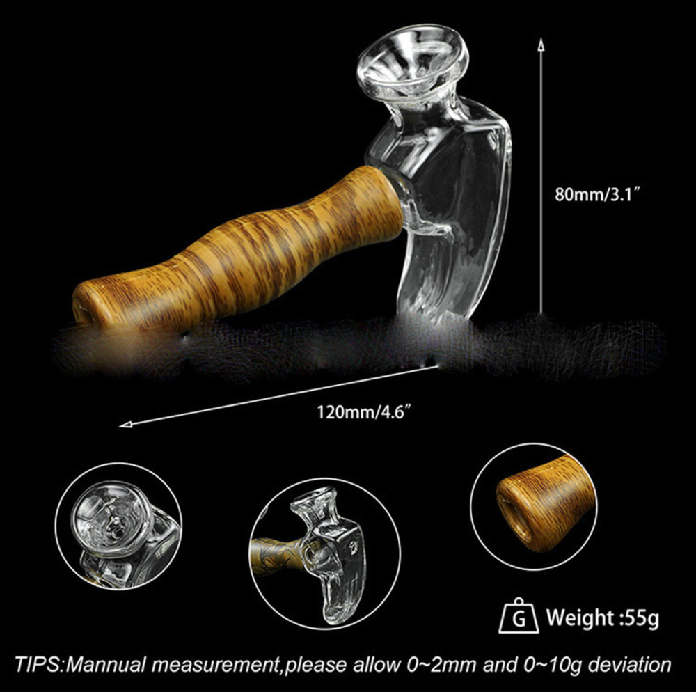 

4.6'' Glass Hookah Bong water pipes Smoking Silicone Hand creative Pipe wax oil rigs Mini Hammer Shape