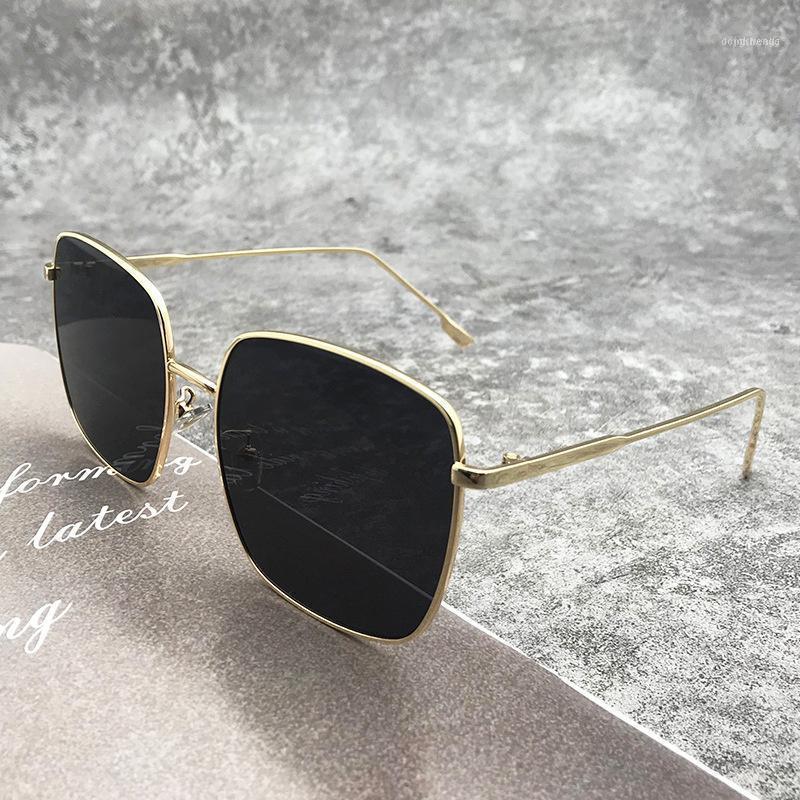 Lunettes de soleil Version coréenne Net Red Le même cadre métallique Classic Block D Home Female Anti UV