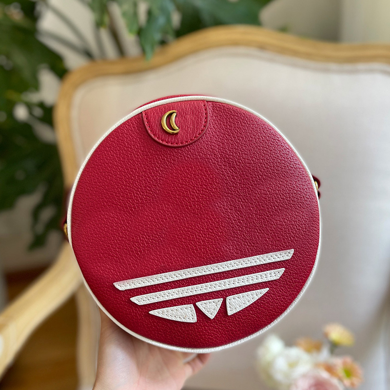 

Jointly Crossbody Bags Circular Women Handbags Purse Leather Gold Letter Metal Zipper Closure Wallet Co-Branded Round Shoulder Bag, #1