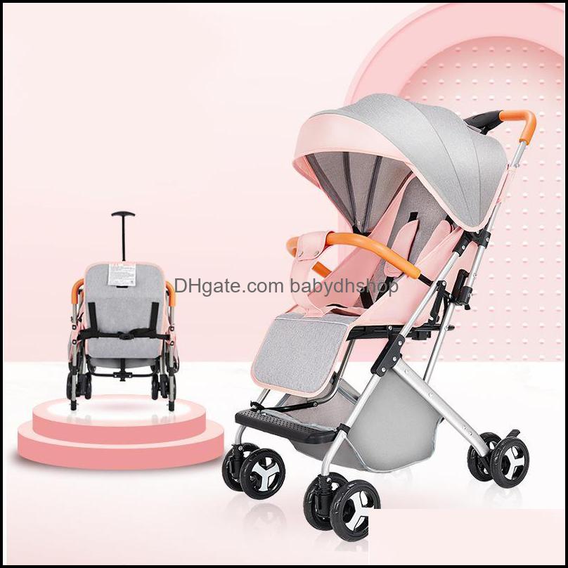 

Strollers Baby Kids Maternity Lightweight Baby Stroller Folding Travel Carriage Umbrella Carts Can Sit And Lie Fourwheel Trolley 4.3Kg Dr