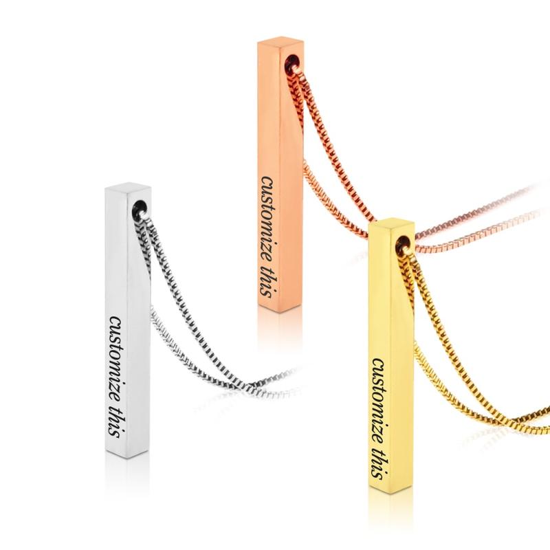 

Pendant Necklaces Personalized Name Bar Necklace Custom Gift For HerPendant