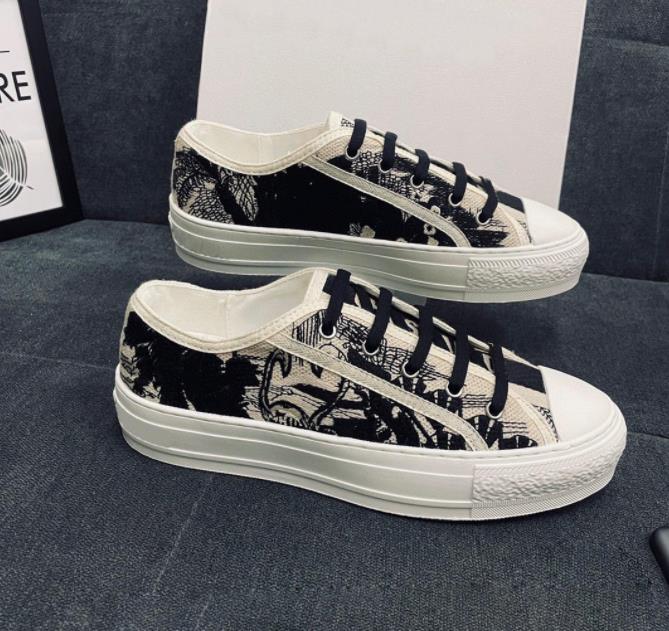 

Walkn Sneakers Embroidered Floral Print Casual Shoes Cotton Fabric Rubber Sole Luxury Fashion Outdoor Platform Sneaker 2022 New, Color 4
