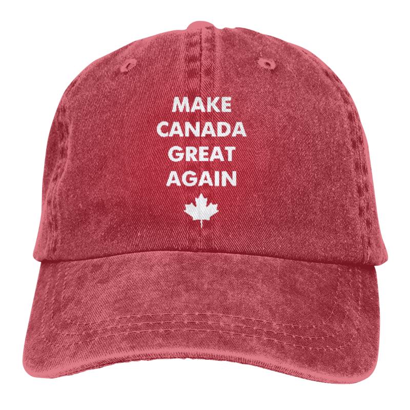 Berets Unisex Adult Baseball Cap Make Canada Great Again Maple Retro Washed Dyed Cotton Adjustable Denim