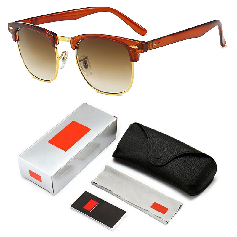 

3016G Ray Men Women Clubmasters Sunglasses Retro Driving Sun Glasses Luxury Desig Brand Rivet Design Goggles Elegant Female