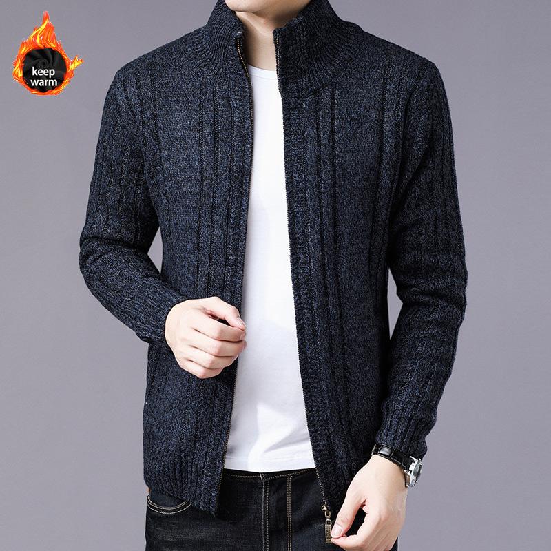 

Men's Sweaters Turtleneck Fleece Zipper Sweater For Men Winter Fashion Pullover Thickening Casual Male Bottoming Tops, Army green