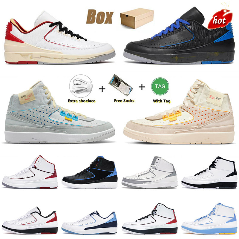 

Shoes Low Jumpman 2s II Grey Fog Rattan Black Varsity Royal Red Women Sneakers, C6 black varsity red 40-47