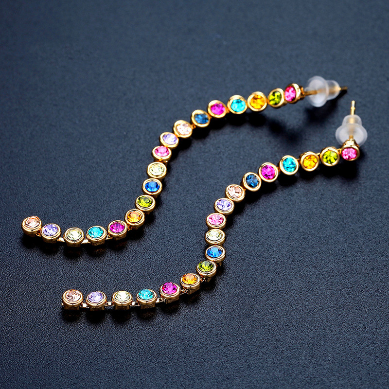 

New Color Diamond Women's Earrings Fashion Simple Long Earrings