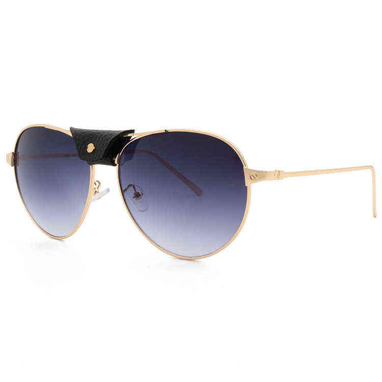 

Sun glass Star fashion metal sunglasses leather buckle toad Sunglasses men and women ct0038