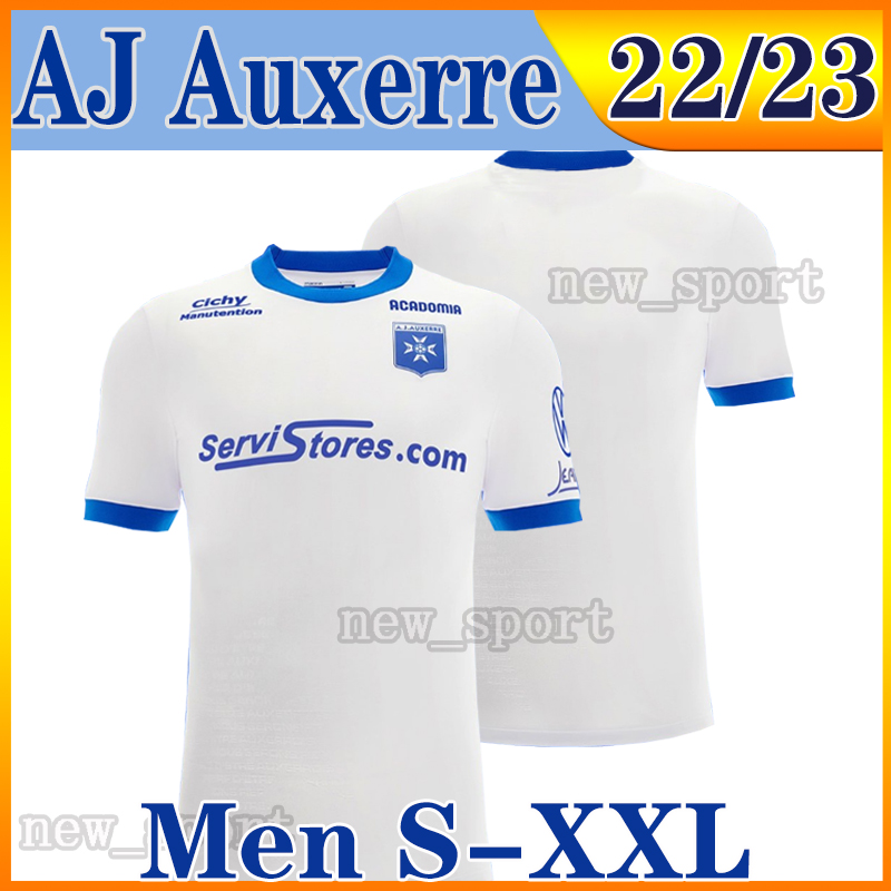 

22 23 AJ Auxerre soccer jersey home white 2022 2023 maillot de foot Gauthier Hein Hamza Sakhi Alexis Trouillet Gaetan Charbonnier Mathias Autret football shirts -XXL, 22 23 home no sponsor