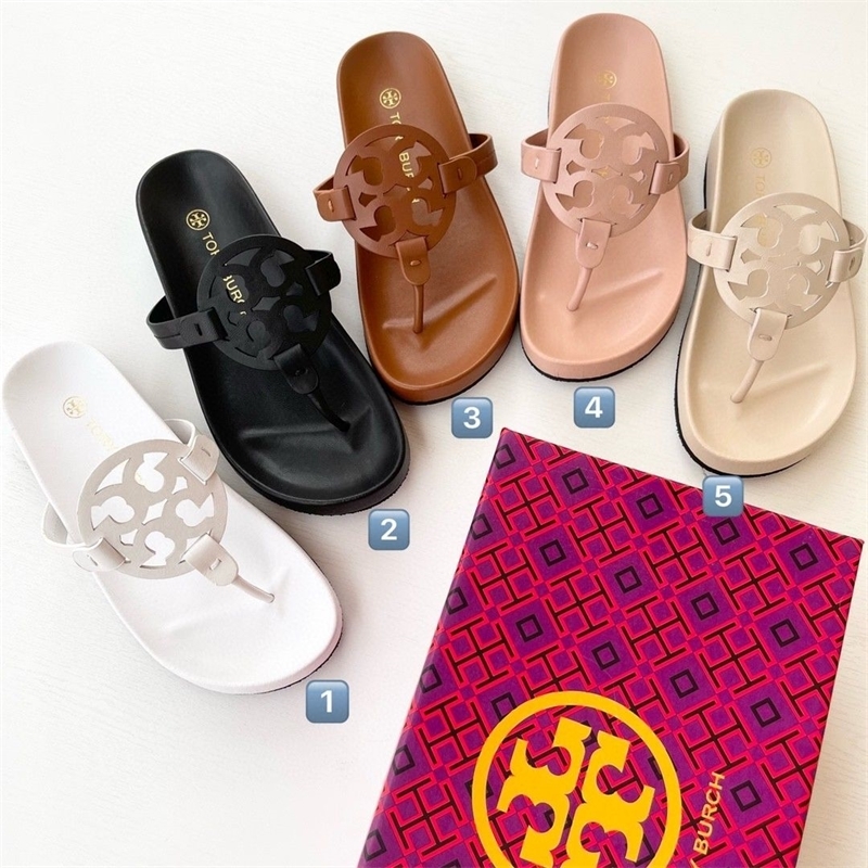 

Luxury Women T0rrys Slippers Summer Export Foreign Clip Trade Foot Toe Hollowed Out Commuter Sheepskin Flip Flop Flat Bottom Beach, Naked pink