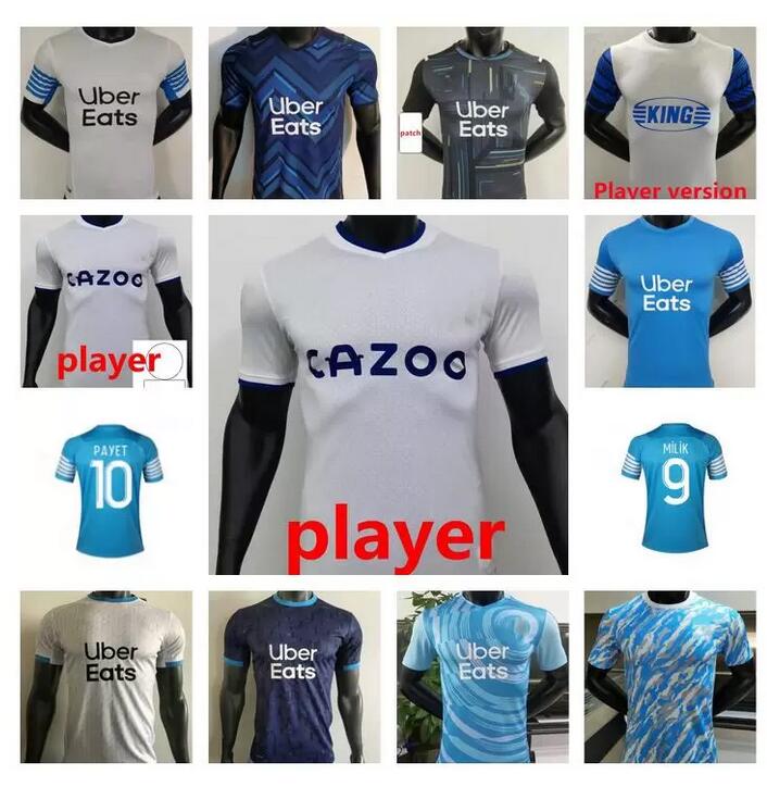 

fan Player version 22 23 Marseilles King Soccer jerseys PAYET GERSON Under BAKAMBU THAUVIN milik maillot de foot 2022 2023 Pre Match GUENDOUZI KAMARA football shirt, 17