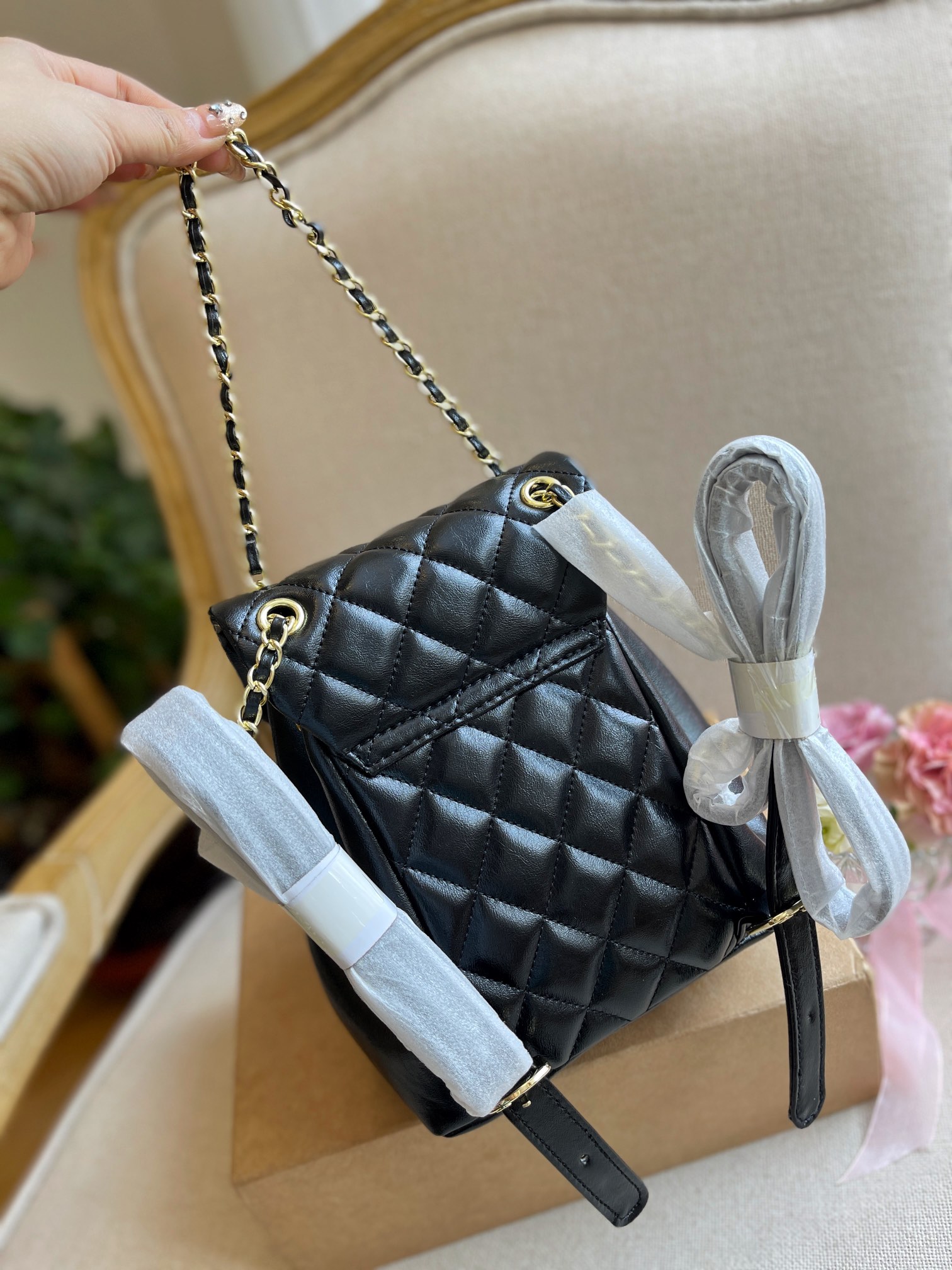 

2022 wholesale Classic French Retro Backpacks Ladies Fashion Bags Flap Chains Diamond Lattice Quilted Outdoor Sacoche Designer Bags Travel shopping bag, #5