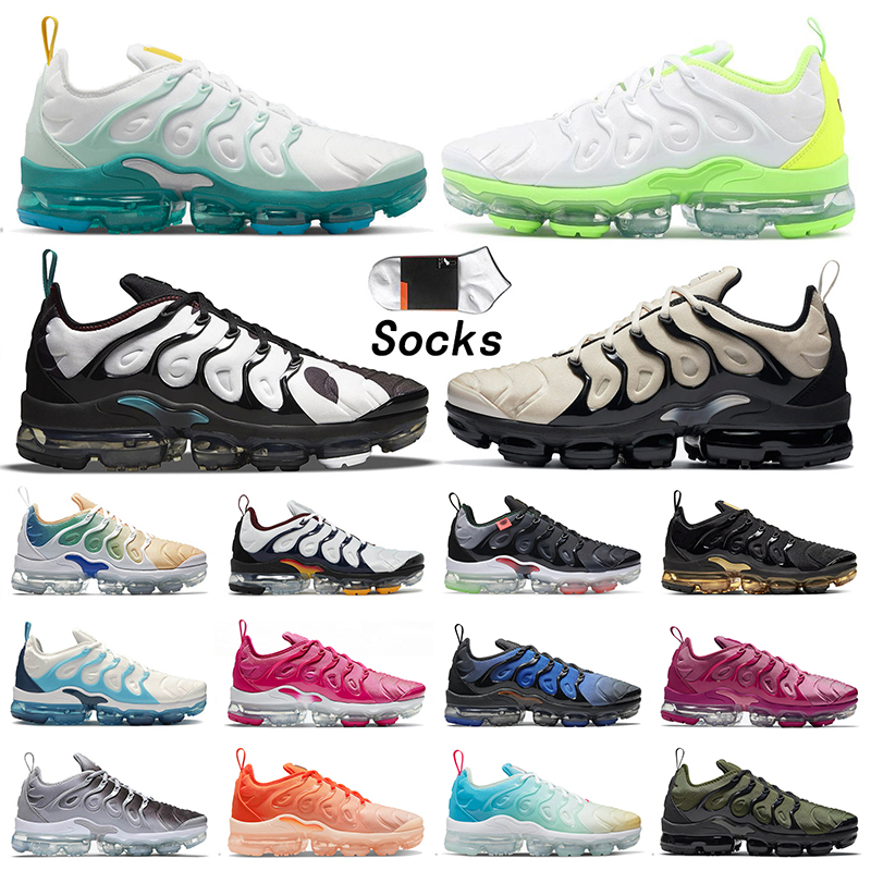 

Top Quality TN Plus Running Shoes Tuned Sneakers Since 1972 Light Bone Griffey Menta Platinum Midnight Navy Metallic Gold Knicks Vibes Mens Women Trainers Size US 13, C51 36-40 pink purple gradient