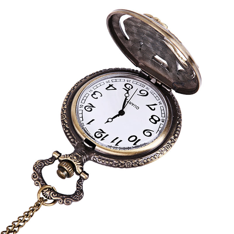 

10pcs watches Large bronze relief hollowed out tiger downhill pocket watch Chinese Zodiac manufacturer wholesale 3154-1