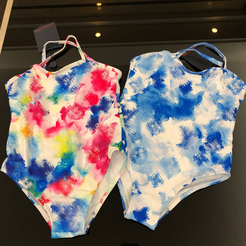 

Fashion Swimsuit Kids Designer Swimwear Summer Letter Printed One-pieces Girls Fashion Swim Wear Beach Bikinis 4 Styles Children Swimwears, Style a 1