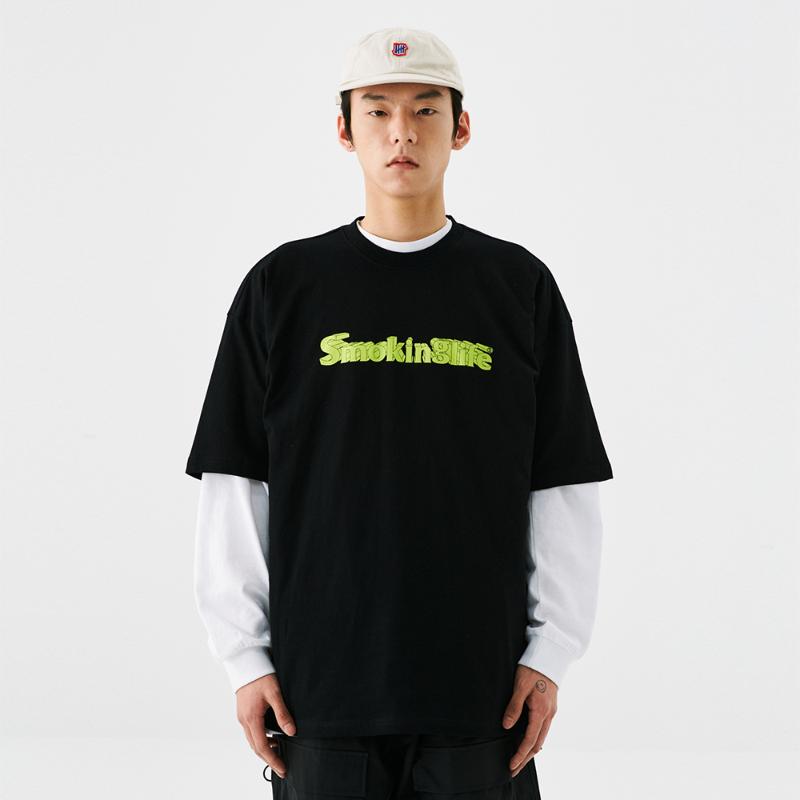 

Men's T-Shirts Simple Letter Print Short Sleeve T-shirt Mens Summer Casual Loose Cotton Tee Half-Sleeve T ShirtsMen's, Black