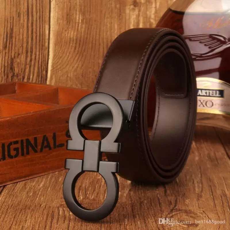 

2022 Smooth leather belt luxury belts designer for men big buckle male chastity top fashion mens wholesale, Black