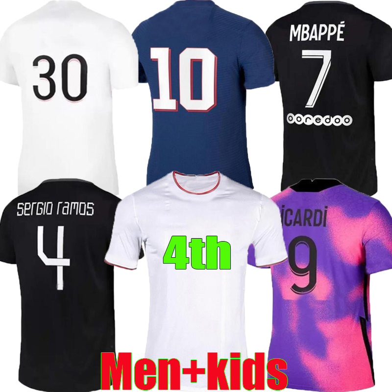 

21  23 PSGS home HAKIMI RAMOS soccer jersey maillot de foot 2021 2022 2023 MBAPPE shirt men  hommes enfants VERRATTI MARQUINHOS KIMPEMBE fourth Icardi di Maria, 22/23