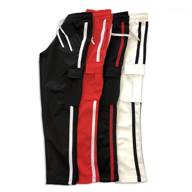 

Men's Pants Mens Fashion Pencil Jogger Side Pockets 4 Colors Skinny Jogging Street Style Drawstring Design, Black+white