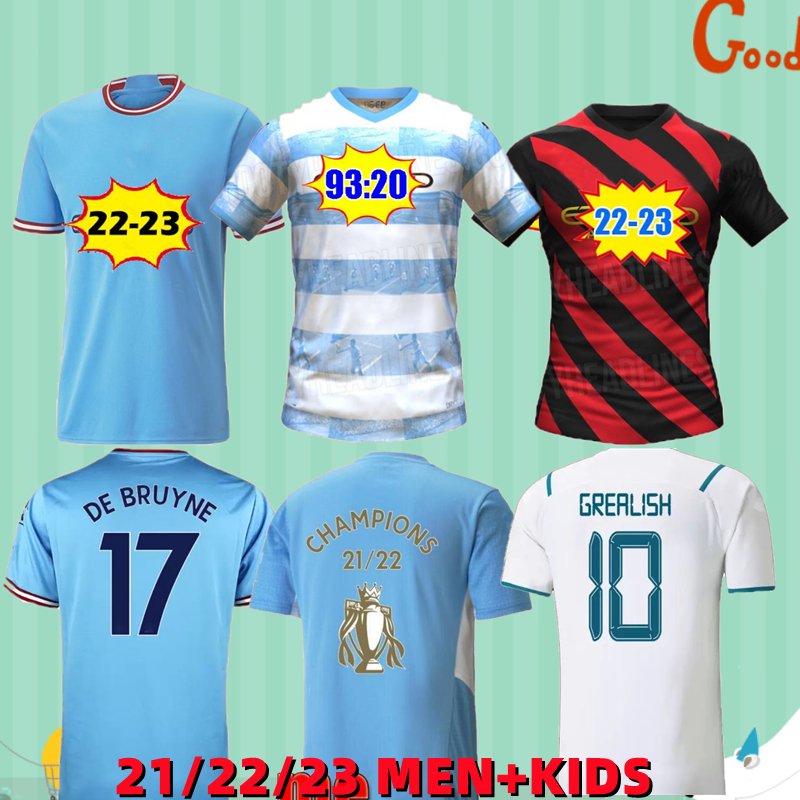 

2022 2023 limited edition DE BRUYNE soccer jersey GREALISH STERLING FERRAN HAALAND FODEN 21 22 23 cities football shirts men kids kit Agueroooo 93 20 Anniversary, 22/23 away