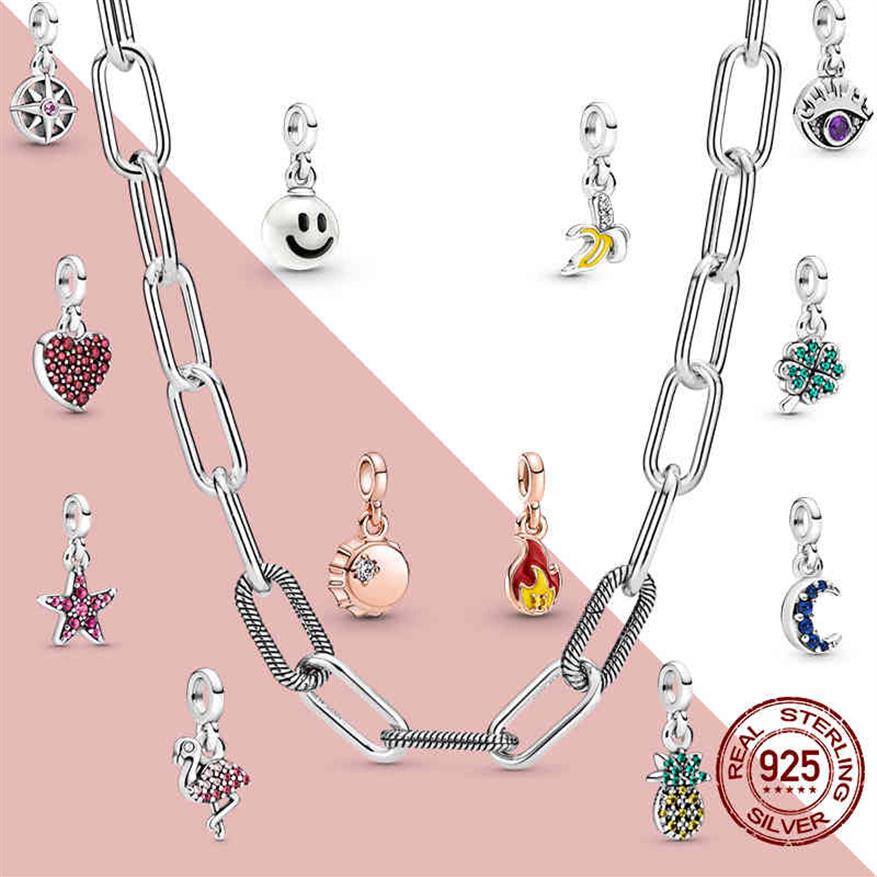 

Me Series Chain Necklace Authentic 100% 925 Silver Fit Pandora Charms DIY Women Jewelry GiftFN5P252R