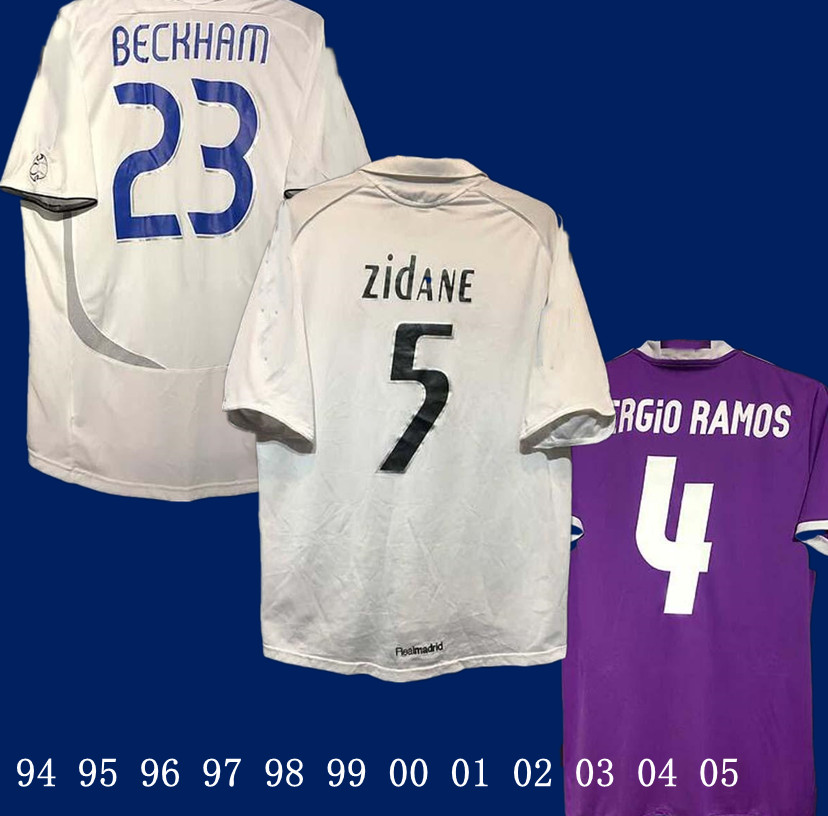 

finals Real MadridS Retro Soccer Jersey GUTI Ramos 13 14 15 16 ZIDANE Beckham RAUL 94 95 96 97 98 99 00 01 02 03 04 05 CARLOS SEEDORF BENZEMA FIGO KAKA, Lavender