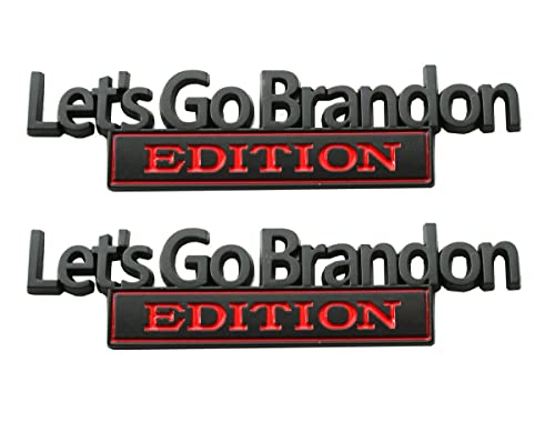 

2pcs Let Go Brandon Edition Emblems Letters, Black