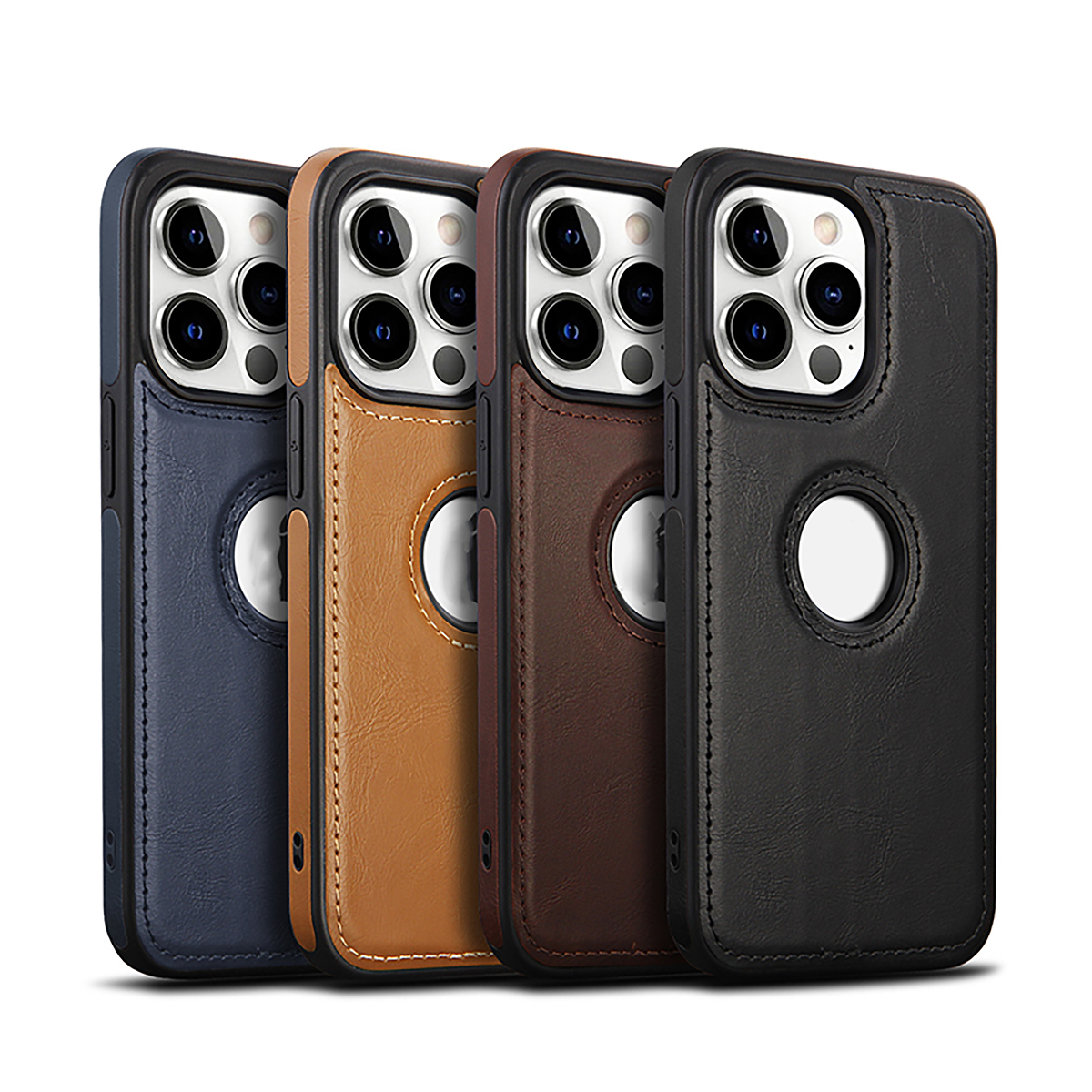 

New Business Leather Pattern Stitching Phone TPU Soft Shell Full Protection Anti-drop Iphone case for 14 13pro max /14 13pro /13mini/14 max retail packaging, Black