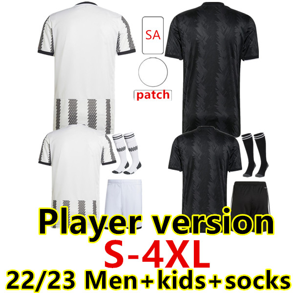 

S-4XL Fans Player version 22 23 soccer jersey new season home white away black football shirt 2022 2023 men kids socks Camiseta de futbol, 22/23 away player