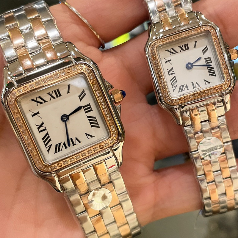 

Women luxury Fashion couple watches are made of high quality imported stainless steel quartz ladies elegant noble diamond table 5 meters waterproof, Box