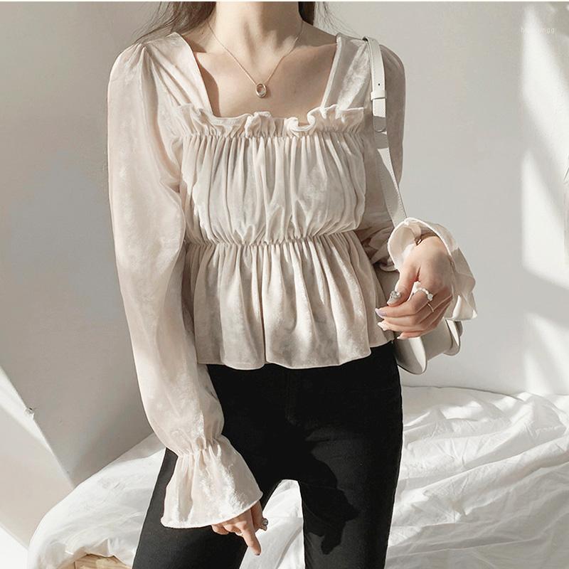 

Women' Blouses & Shirts BETHQUENOY Short Vintage Women Clothes 2022 Long Sleeve Black Camisas De Mujer Blusas Chemisier Femme Ladies Tops