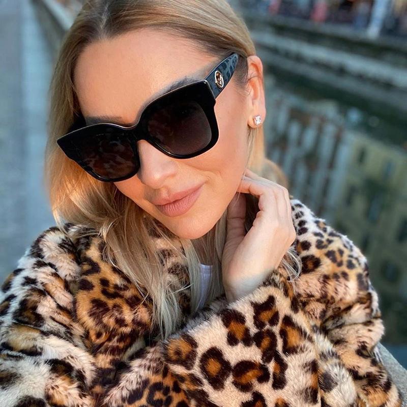 

F Letter Decoration Square Sunglasses Woman Designer Sun Glasses Shades UV400 Oculos gafas de Eyewear Fashion
