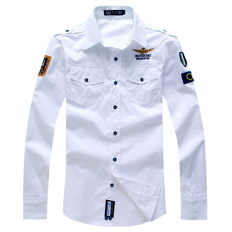 

2022 new letter embroidery printing original youth longsleeved shirt spring highgrade fabric mens ironfree casual solid color shirt, Extra amount