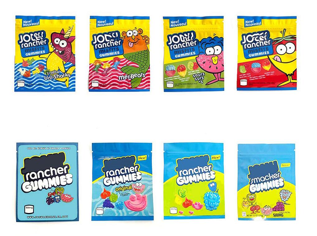

SOURS Bags bag 500MG Smacker 600MG Gummi Mylar Retail Gummies Edibles Packaging misfits mer bears tropical uni sharks
