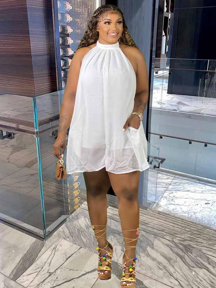 

Women's Plus Size Pants Women Clothing Summer Halter Chiffon Jumpsuit Backless Streetwear Sexy Shorts Wholesale Bulk DropWomen's, Orange