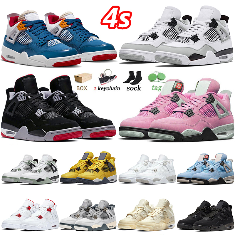 

WITH Box Jumpman 4 4s Unisex Basketball Shoes Off Messy Room White Jorden4s Trainers Sneakers, Color#13 sbxbred 40-47
