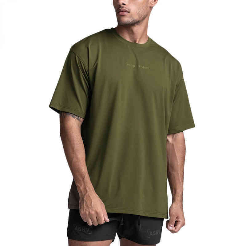 

Men's 2022 Asrv Men's Short Sleeved American T Shirts Fashion Brand Half Sleeved Round Neck Large Size Slit T-at Hem Sports Fitness Breathable T-shirt, Brown
