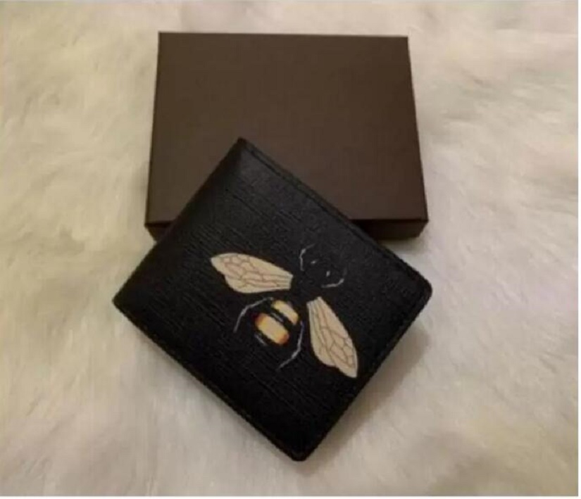 

22GG High Men women Leather black snake Tiger bee Wallets Women Short Style Purse Wallet card Holders, 05