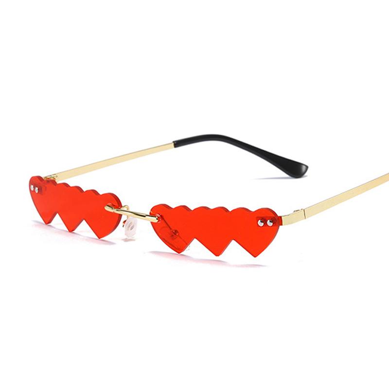 

Sunglasses Fashion Heart Rimless Women Metal Frameless Shades Personality Small Frame Funny Party Eyewear LadiesSunglassesSunglasses