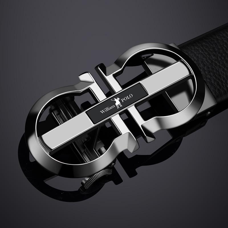 

Belts Fashion Men's Head Leather Belt Business Formal BeltBelts, Black