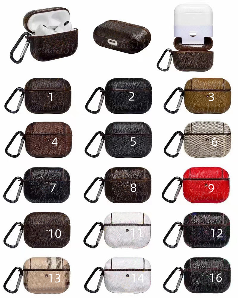 

Fashion Designer Headset Accessories AirPods Pro 3 1 2 cases Protective cover wireless generation creative fashions brand integrated airpod case leather print