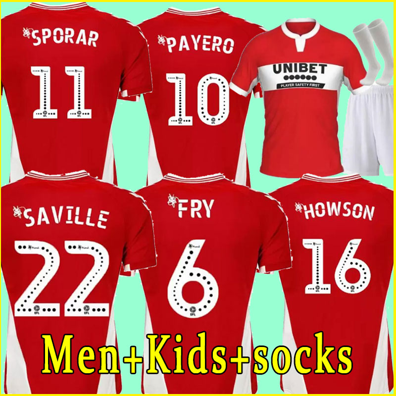 22 23 Jerseys de football pour hommes Middlesbrough 2022 2023 Tavernier Payero Sporar Howson Crooks McNair Watmore Bola Coburn Jones Home Footbal