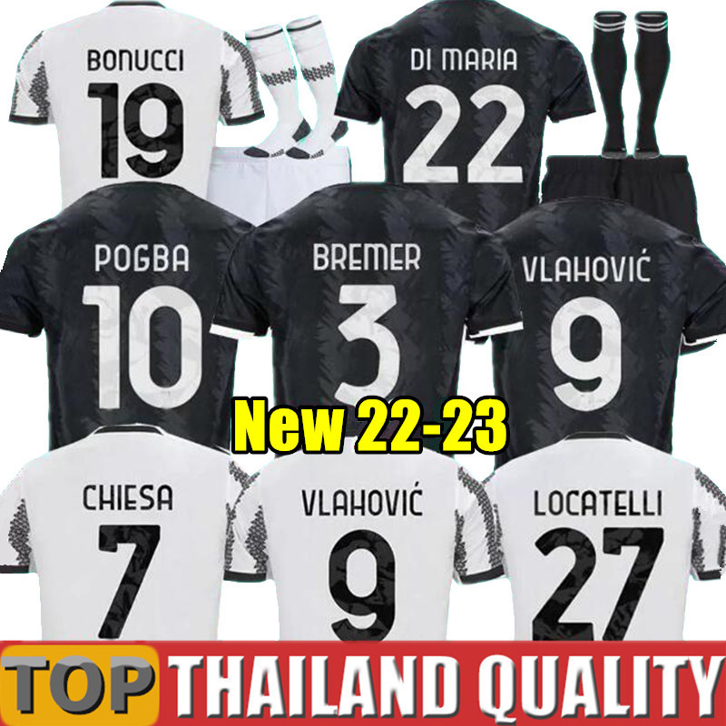 

fans player version 22 23 soccer jersey POGBA VLAHOVIC CHIESA top 2022 2023 football shirt set DI MARIA LOCATELLI MORATA DE LIGT JUVENTUS KEAN Men Kids kit uniform, 21/22 away - kids