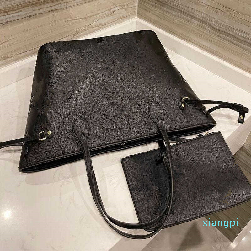 

2022 Designer bags Handbags Purses Genuine Leather Purse Tote Fashion Shoulder Serial Number Date Code Dust Bags, Black 1