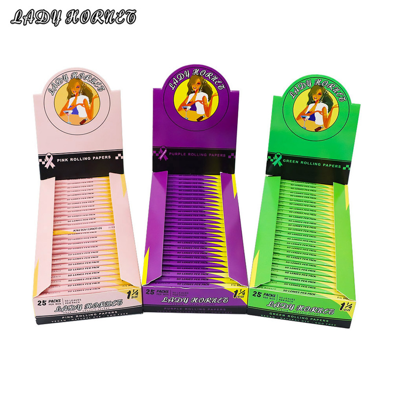 

LADY HORNET 78MM roll paper display box packaging 25 volumes in a box Rolling Papre three colors Smoking Accessories