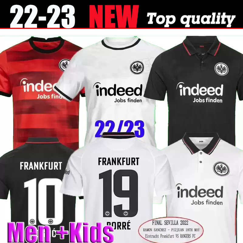 

22 23 Eintracht Frankfurt soccer jersey cup league final BUDAPEST 2021 2022 2023 SOW Borre KOSTIC HAUGE Younes football shirt men kids kit KAMADA HINTEREGGER shirts, 21/22 away