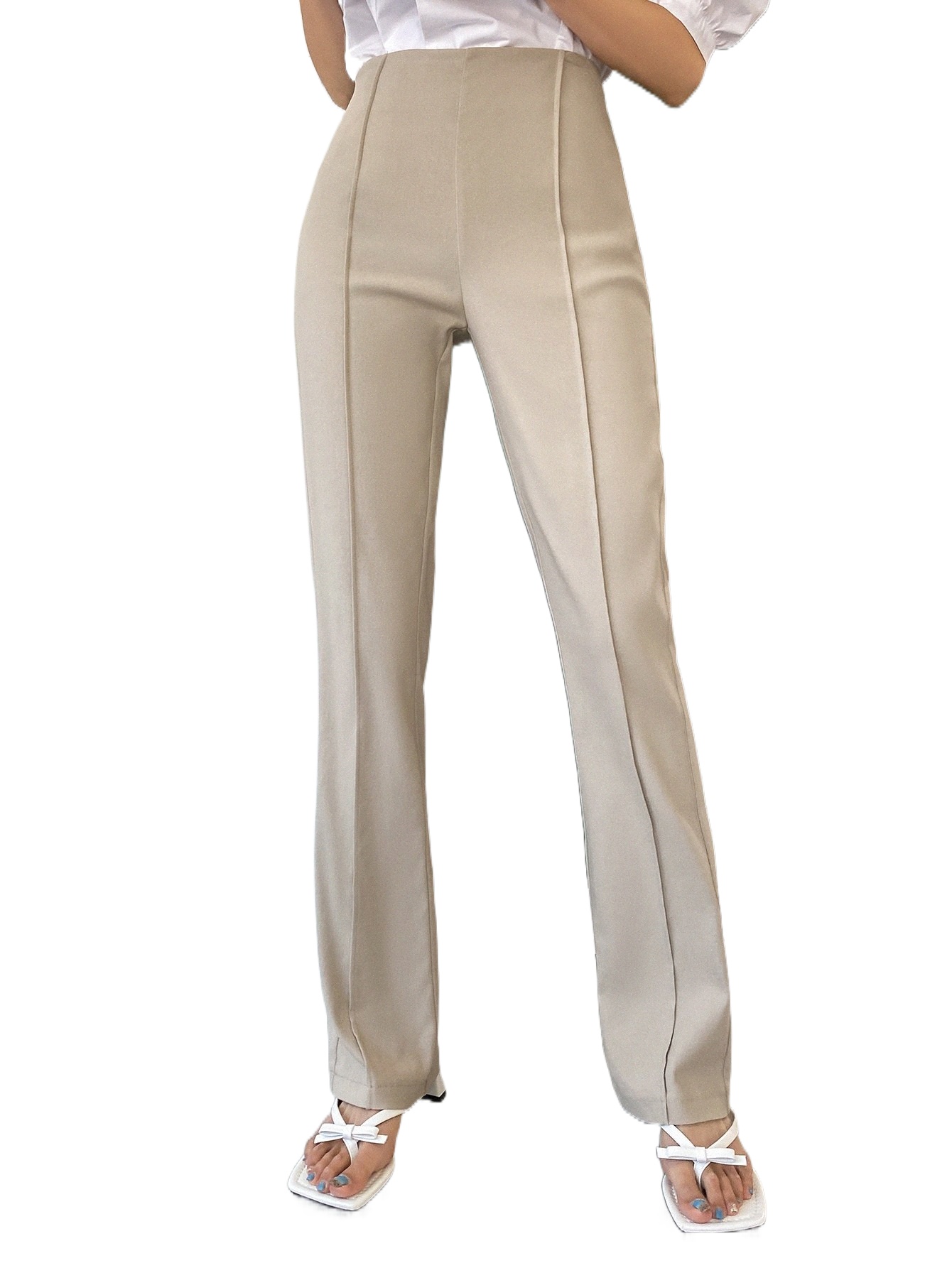 

dazy High Waist Seam Front Pants E5Ev#, Khaki