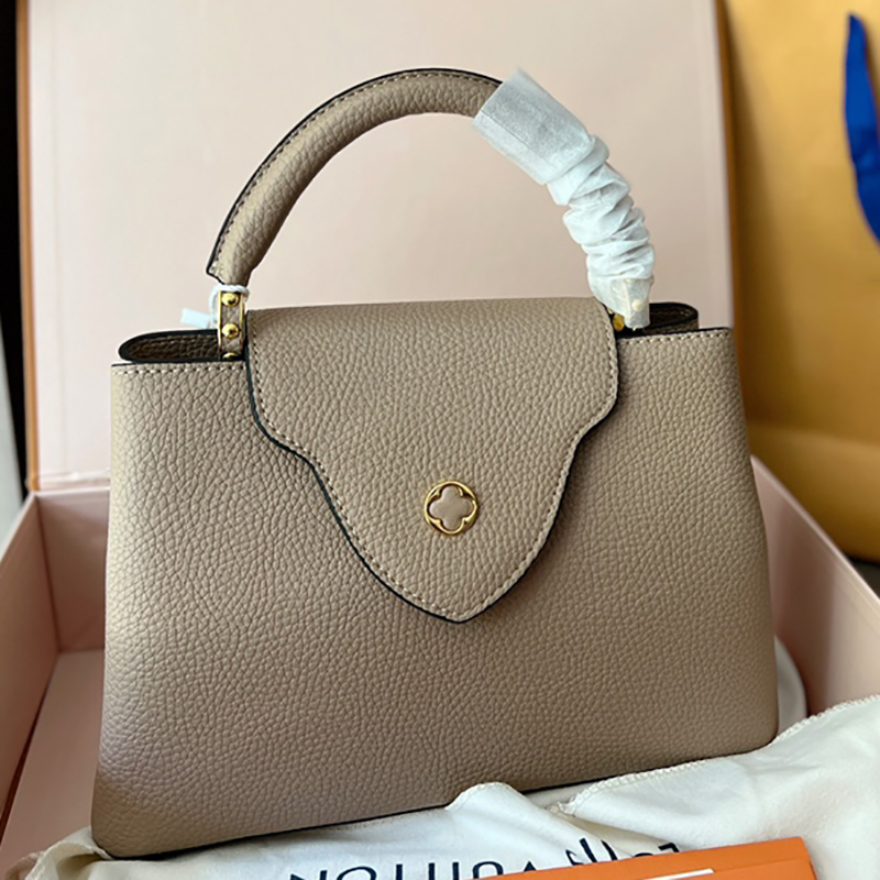 

Designer Bags Brand Women Tote Handbag Fashion Shoulder Bag Capucines Leather Crossbody Handbags, Grey