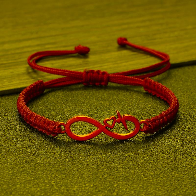 

Beaded Strands High Quality Heartbeat Series Pendant Braided Bracelet Women Lucky Rope Couples Handmade Adjustable Pulsera Jewelry